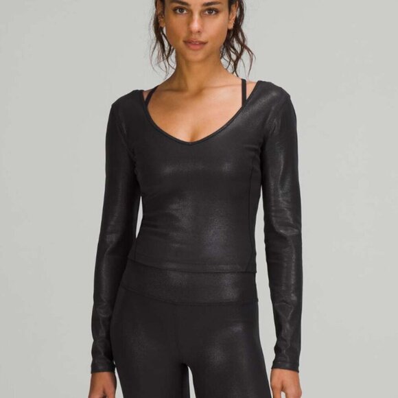 Lululemon Align Long Sleeve Shirt *Shine Radiate Foil Print Black - Picture 5 of 5